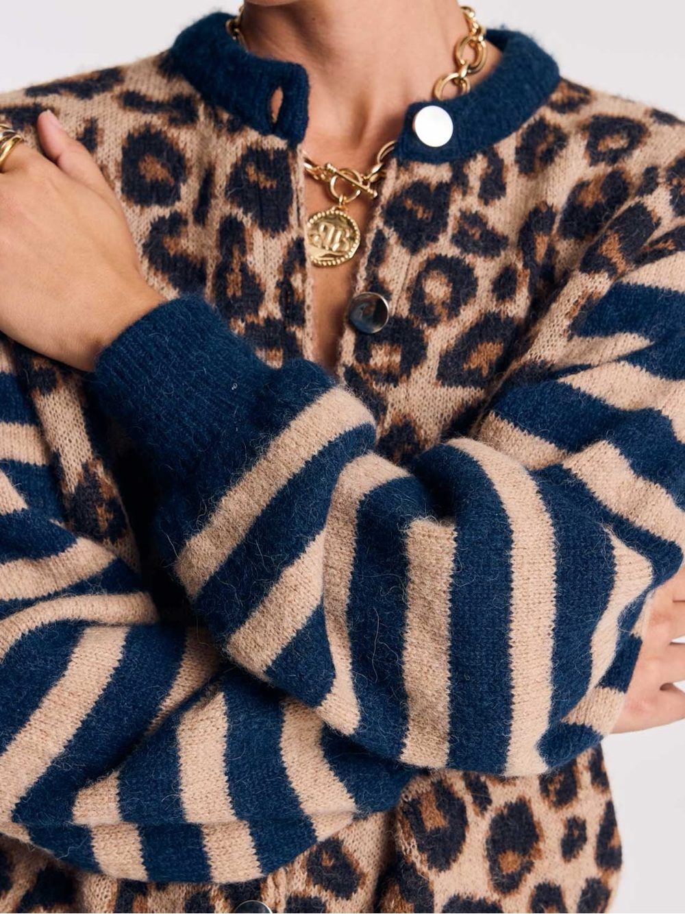 Balzac Paris Idole Leopard striped Cardigan - Picture 3 of 7